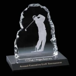 Golfer Iceberg People On Marble -Male Crystal Award