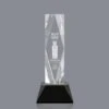 President 3D Black On Base Obelisk Crystal Award