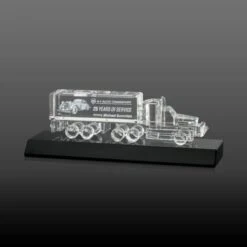 Crystal 18 Wheeler On Base 3D - Black
