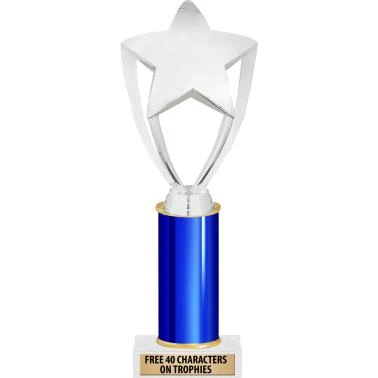 Blue Metallic Classic Column Trophies 1 Blue Metallic Classic Column Trophies