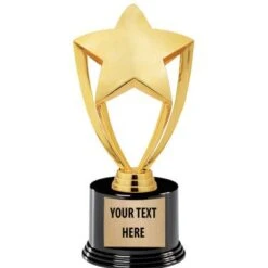 8" Gold, Silver & Black Star Deluxe Trophy