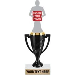 Black Swirl Cup Trophies With Figure