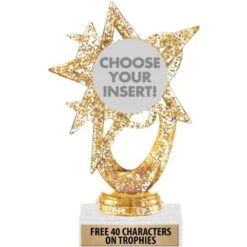 Gold Glitter Astral Star Insert Trophy