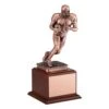 Antique Bronze Electroplated Football Trophy On Wood Base